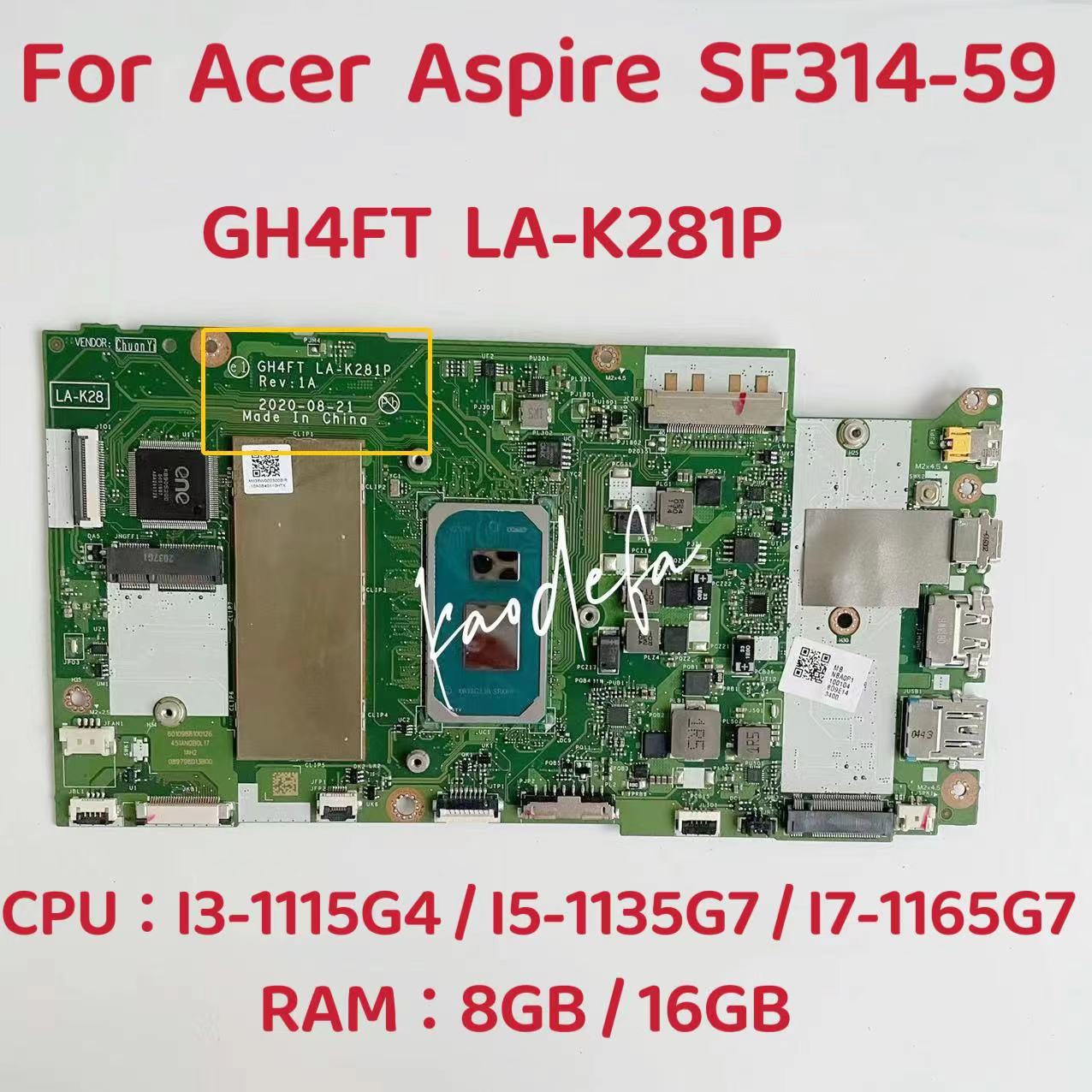 Ddr4 8Gb - Acer Aspire SF314-59 GH4FT LA-K281P için